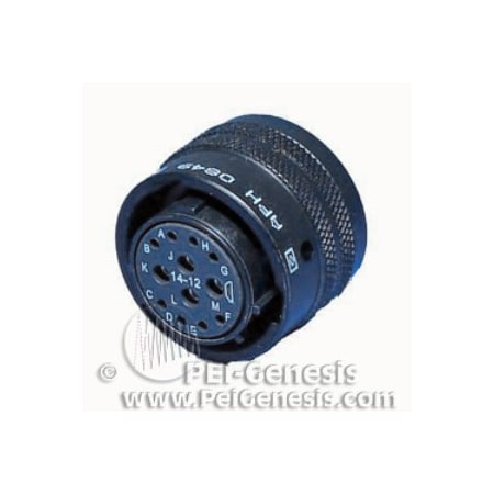 Amphenol Pin & Sleeve Plug, 13/22 A, 600V AC, 12 Pole, Screw Terminals Wire Connection Type PT05A1412S027